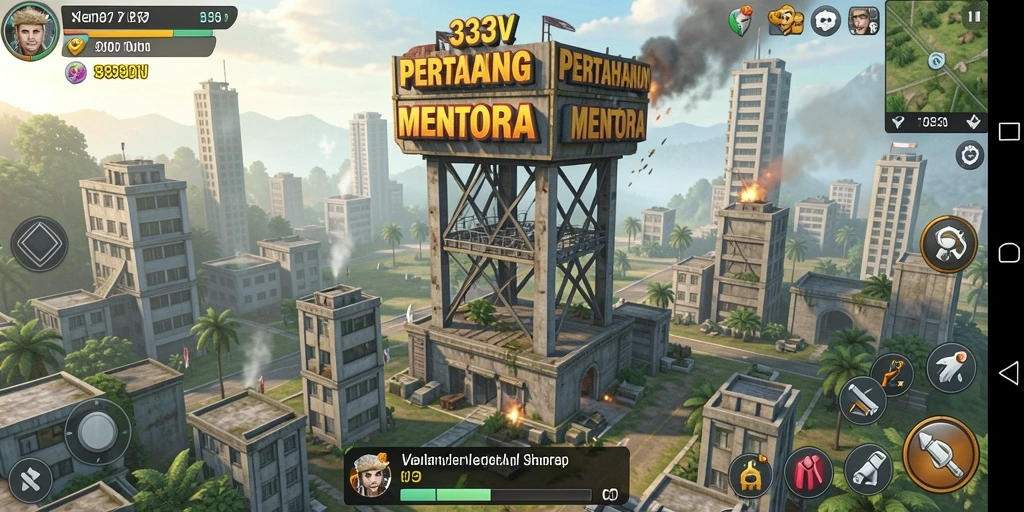 Tampilan gameplay menara pertahanan yang mendebarkan di 333V.
