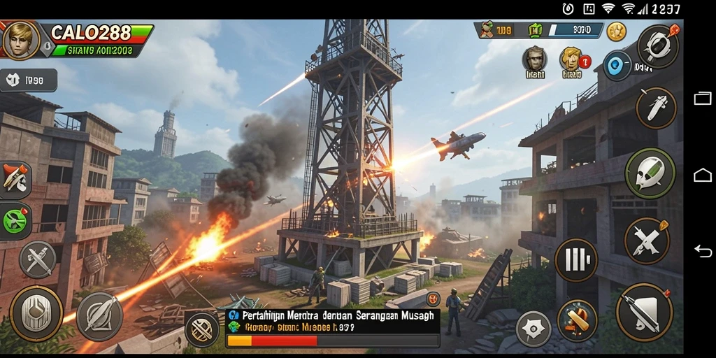 Tangkapan layar menampilkan aksi mendebarkan dalam gameplay Tower Defense.