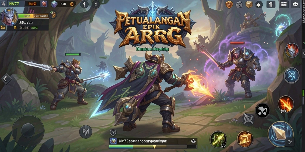 Gameplay NV77 yang seru dengan pertarungan epik.