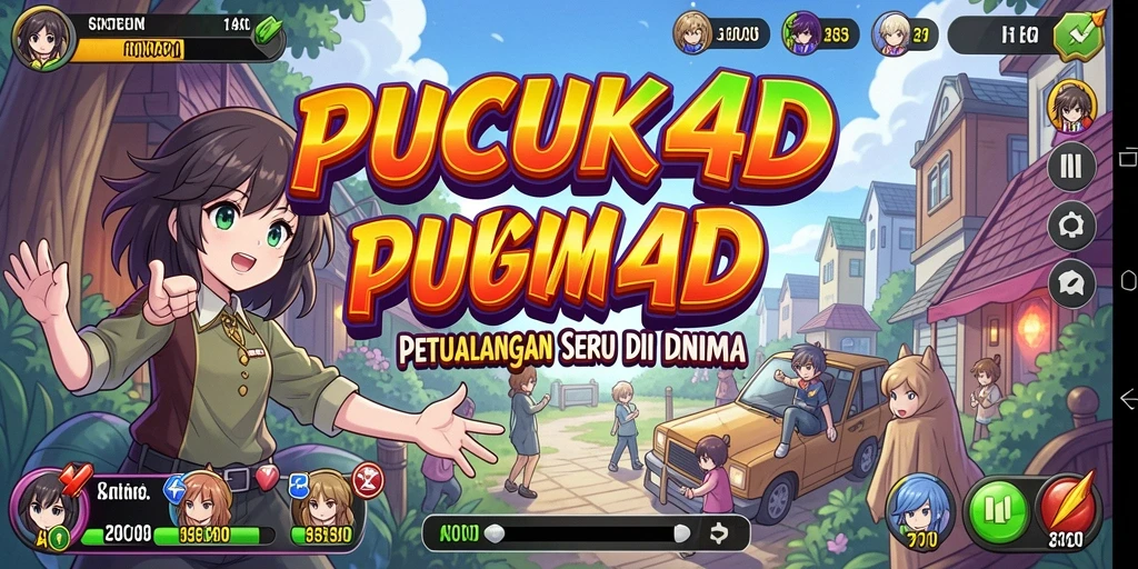 Screenshot menampilkan aksi seru karakter Anime dalam PUCUK4D.