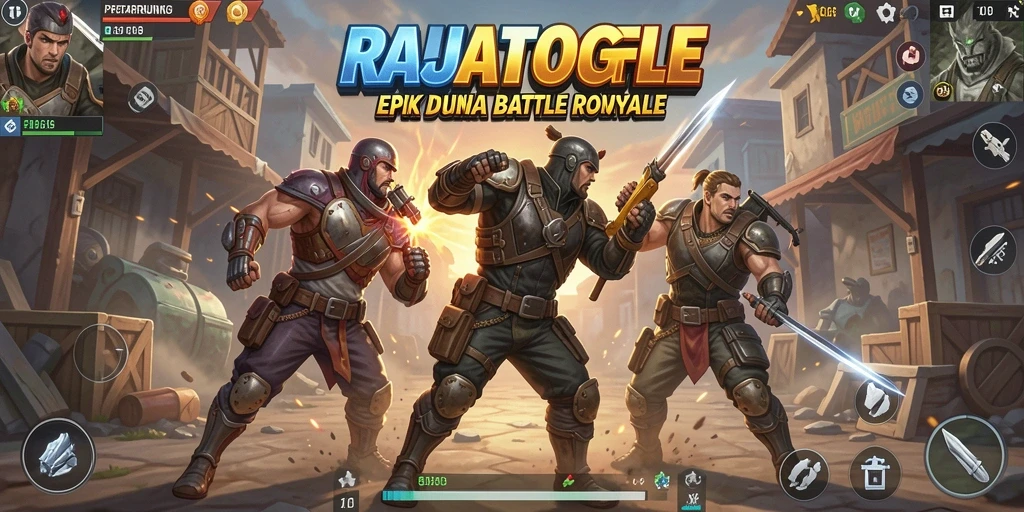 Screenshot gameplay RAJATOGEL dengan aksi Battle Royale yang intens.