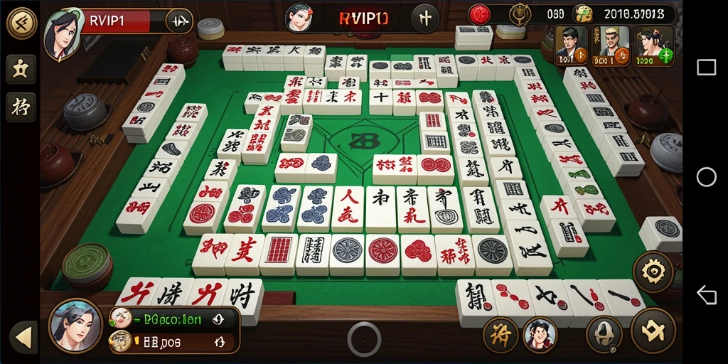 Tampilan gameplay seru dari RVIP1 dengan desain Mahjong yang menarik.
