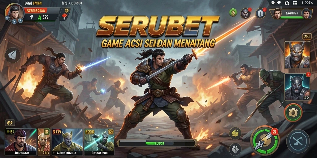 Tampilan gameplay SERUBET yang seru dengan aksi mendebarkan.