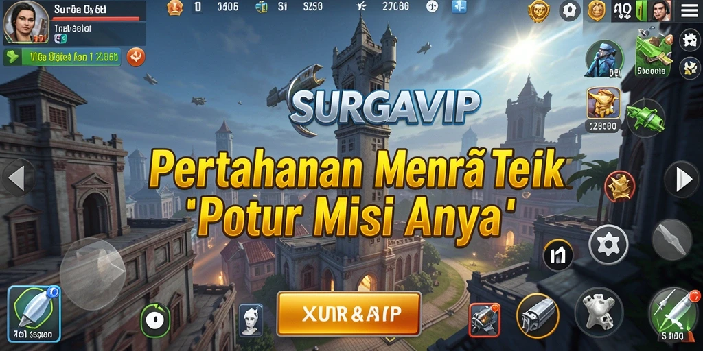 Tampilan gameplay SURGAVIP yang mendebarkan dan penuh aksi Tower Defense.